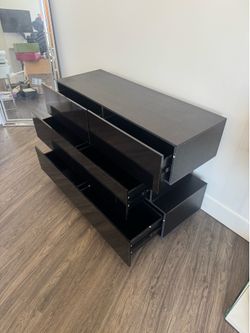 6 drawer black dresser
