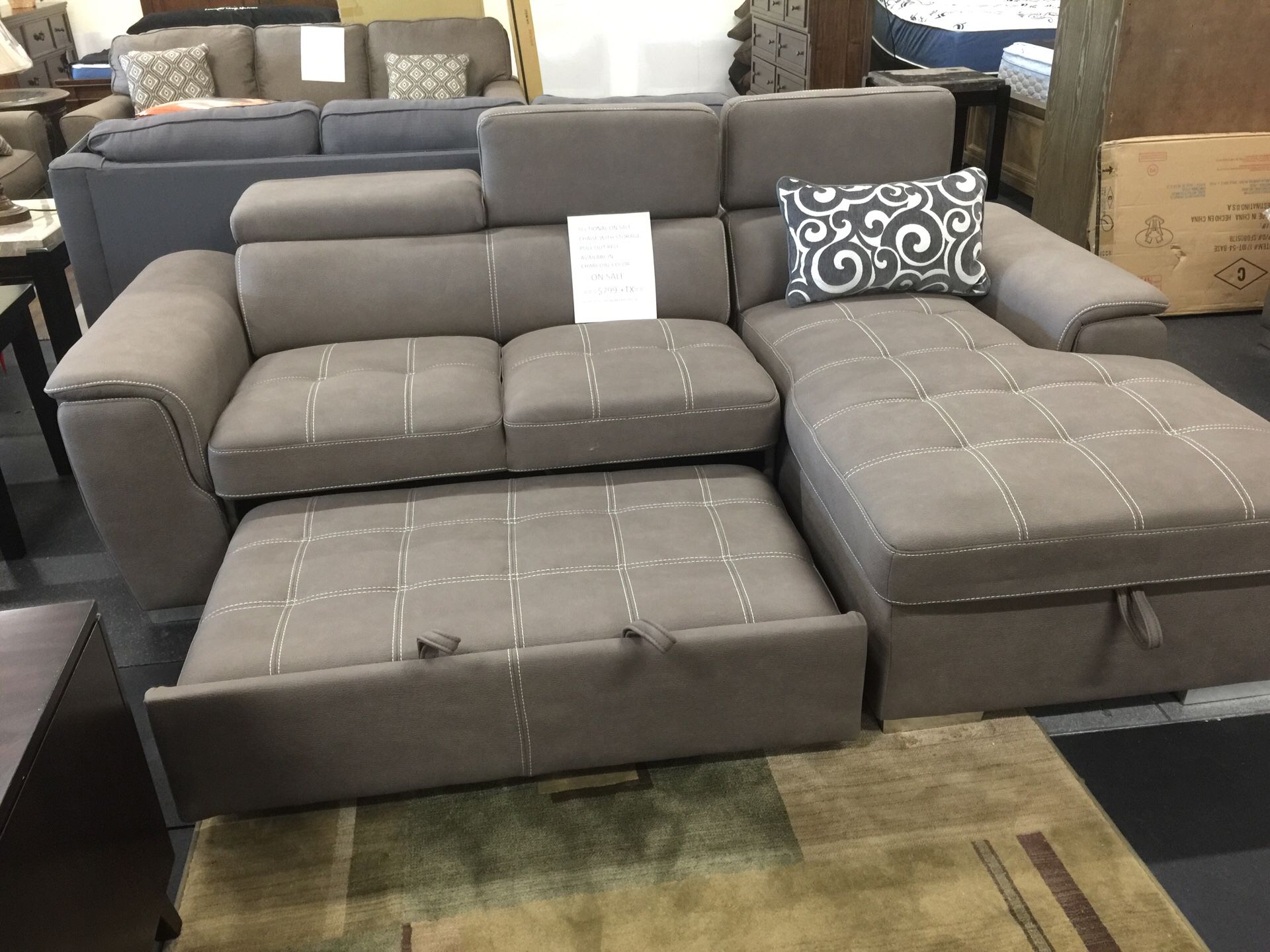 Sectional with pull out sleeper