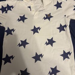 Blue bape polo shirt