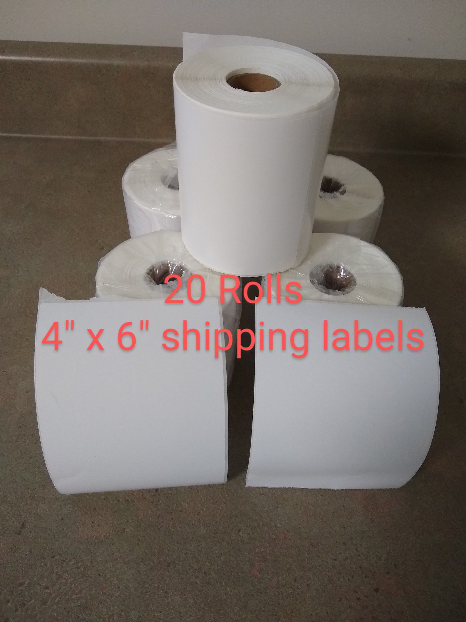 4 x 6 Thermal labels, 20 rolls - 250 labels by roll