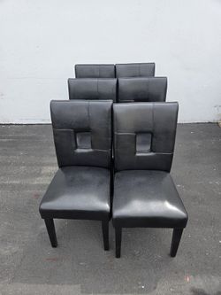 Set Of 6 Square Side Dinning Chairs