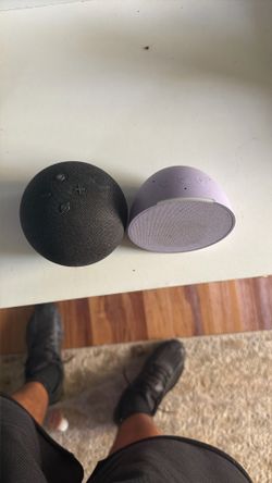 Two Amazon echo speakers 