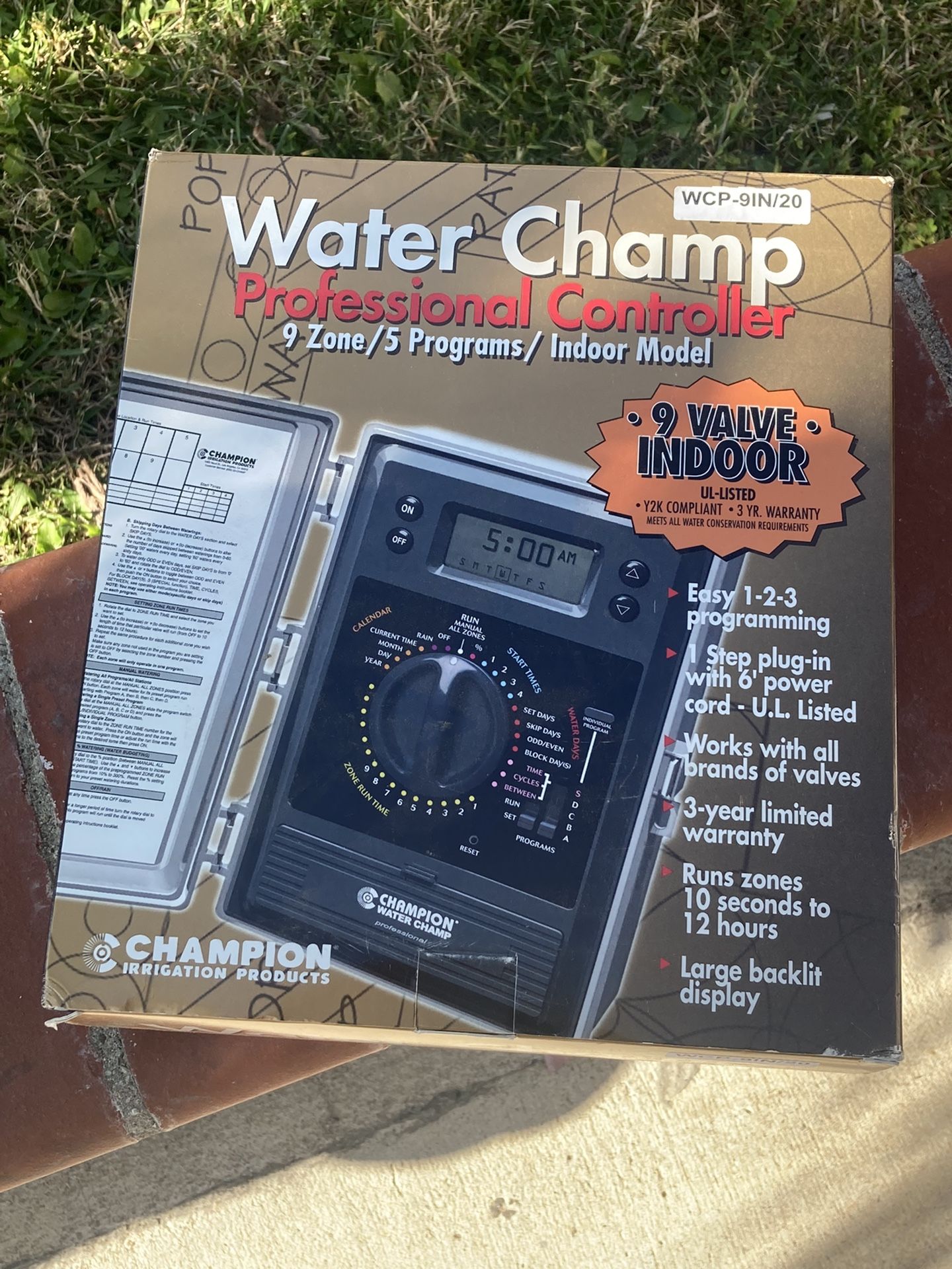 Champion Water Champ 9 Zone Digital Programmable Sprinkler Control Box New