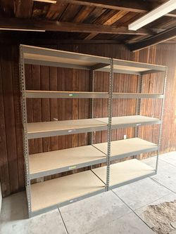 5 Tier Shelving 48 in W x 24 in D American Made Used Heavy Duty Steel Boltless Storage Racks Delivery Available