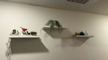 White Floating Wall Shelves Set of 3 decorative pieces included