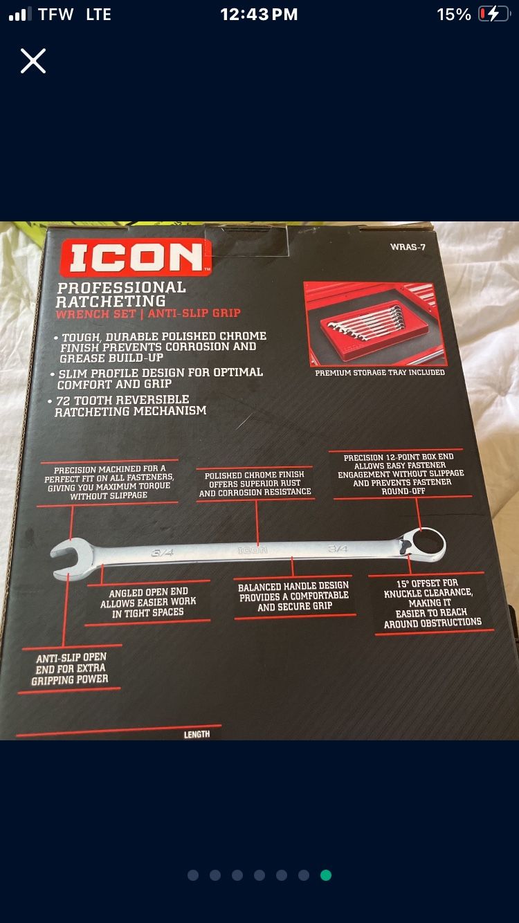Icon Professional Ratcheting Seven Piece Set