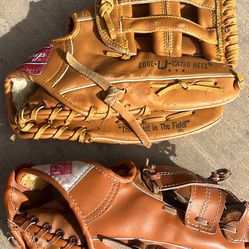 Adult Rawlings And Youth diamond masters Left Handed Baseball Gloves Like New
