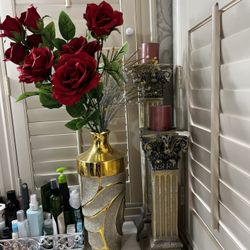 Vase (Beautiful Vase & 2 Candles Holders)