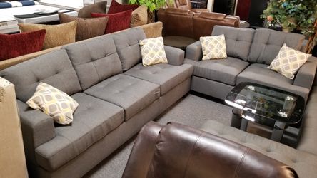 Brand new grey linen sofa + loveseat 2PCs set