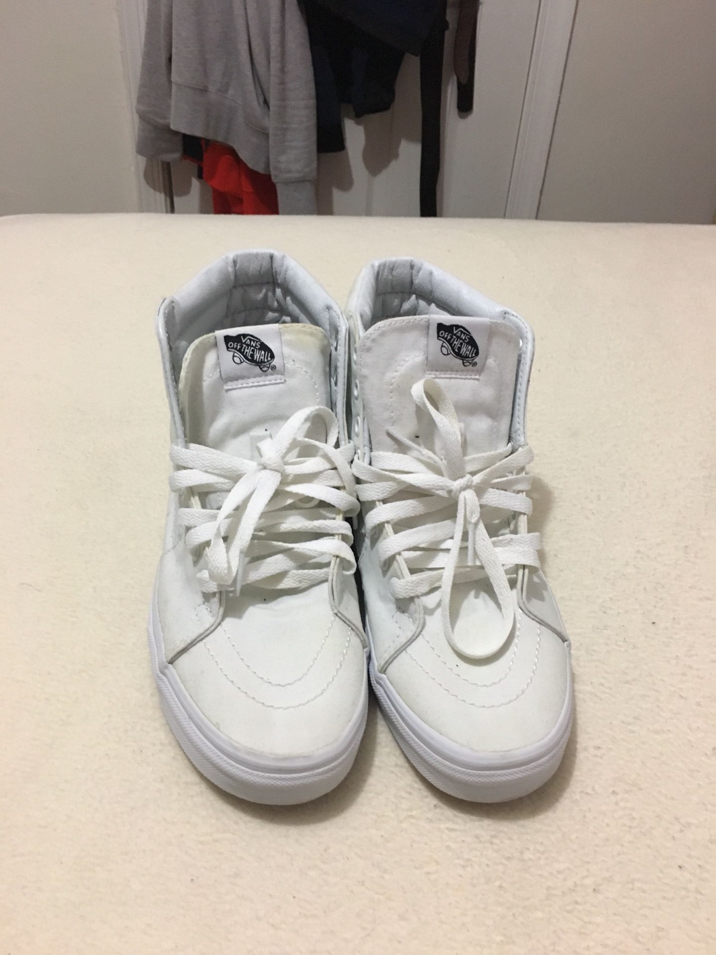 High top white Vans Size 8.5