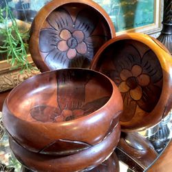 Vintage Wooden Bowls 