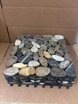 4 Pieces of 12” x 12” x 1” Pebble Rock Mosaic Tile Panels