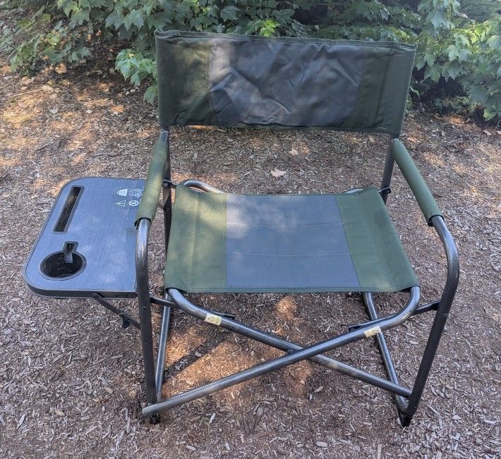 Oversized Director's Chair With Side Table And Cup Holder