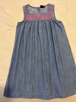 GAP Girls Denim Sleeveless Dress - Size M (7-8)