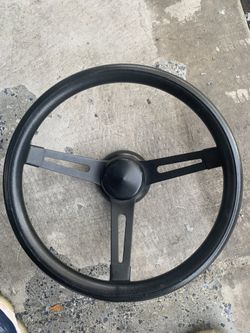 3 SPOKE BLACK STEERING WHEEL W ADAPTER