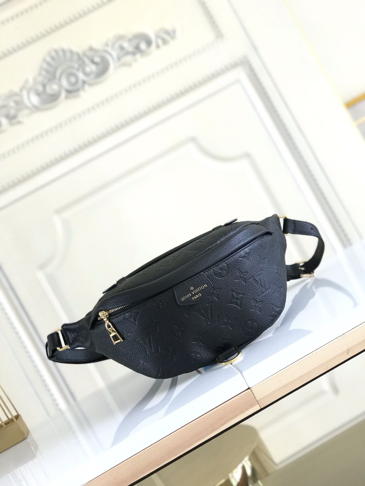 Black Cowhide Bum Bag -Crossbody Bag