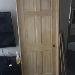 2x 30-in x 80-in Unfinished Prehung Solid Core 6-panel Doors