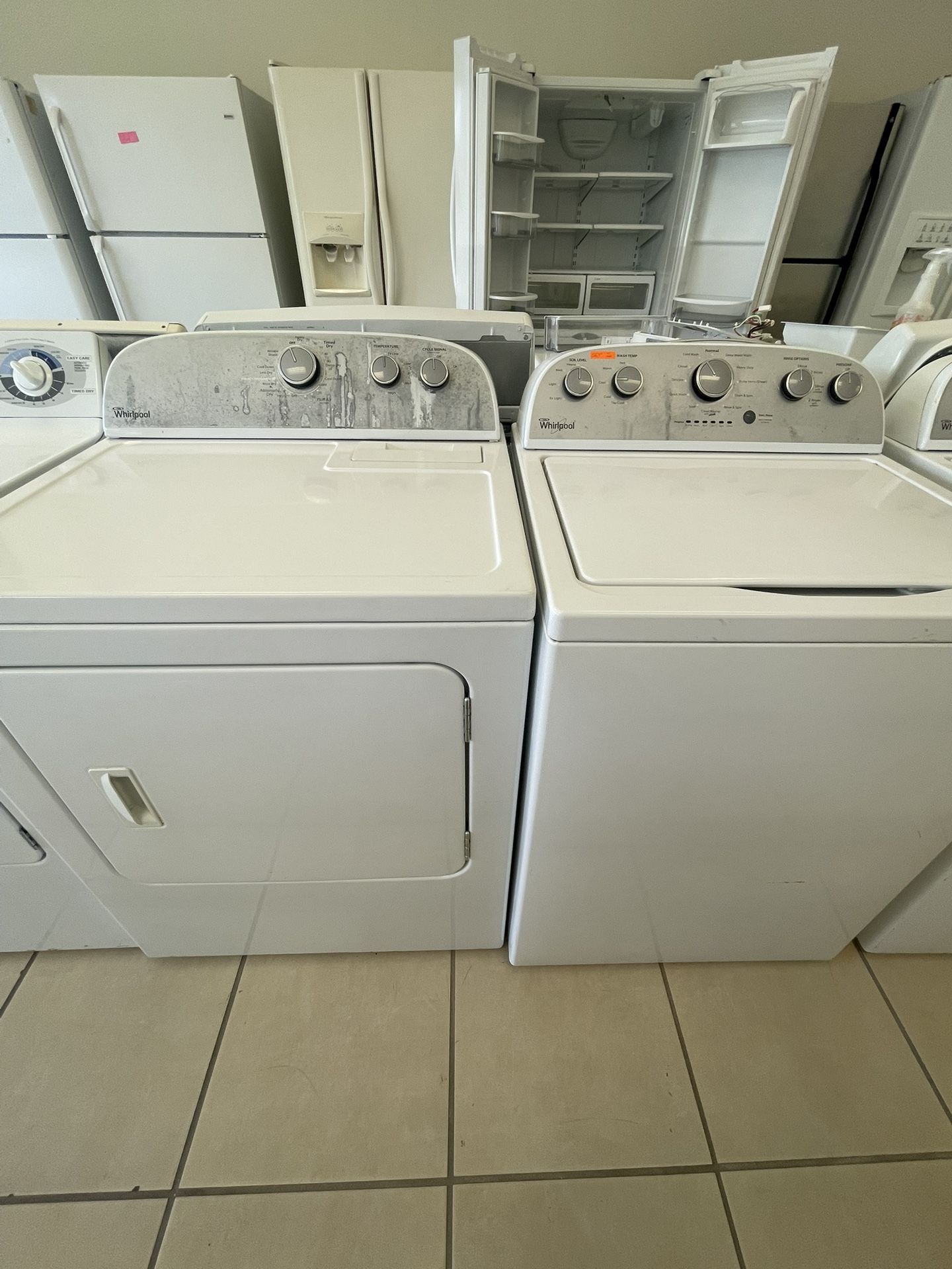 WHIRLPOOL SET WASHER AND DRYER WHITE