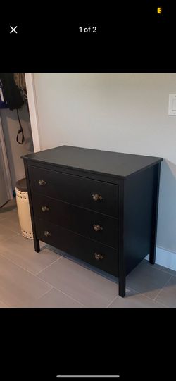 Matte Black Dresser with Brass Pulls