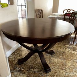 Mahogany Round Kitchen Table & 4 Chairs 