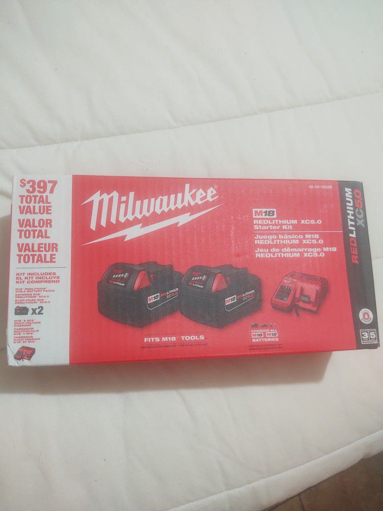 New Milwaukee Pack With 2 Batteries And A Charger