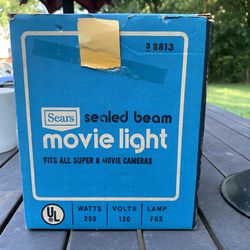 Vintage Sears Movie Light, Model 38813, Sealed Beam, 250W, From 1960s