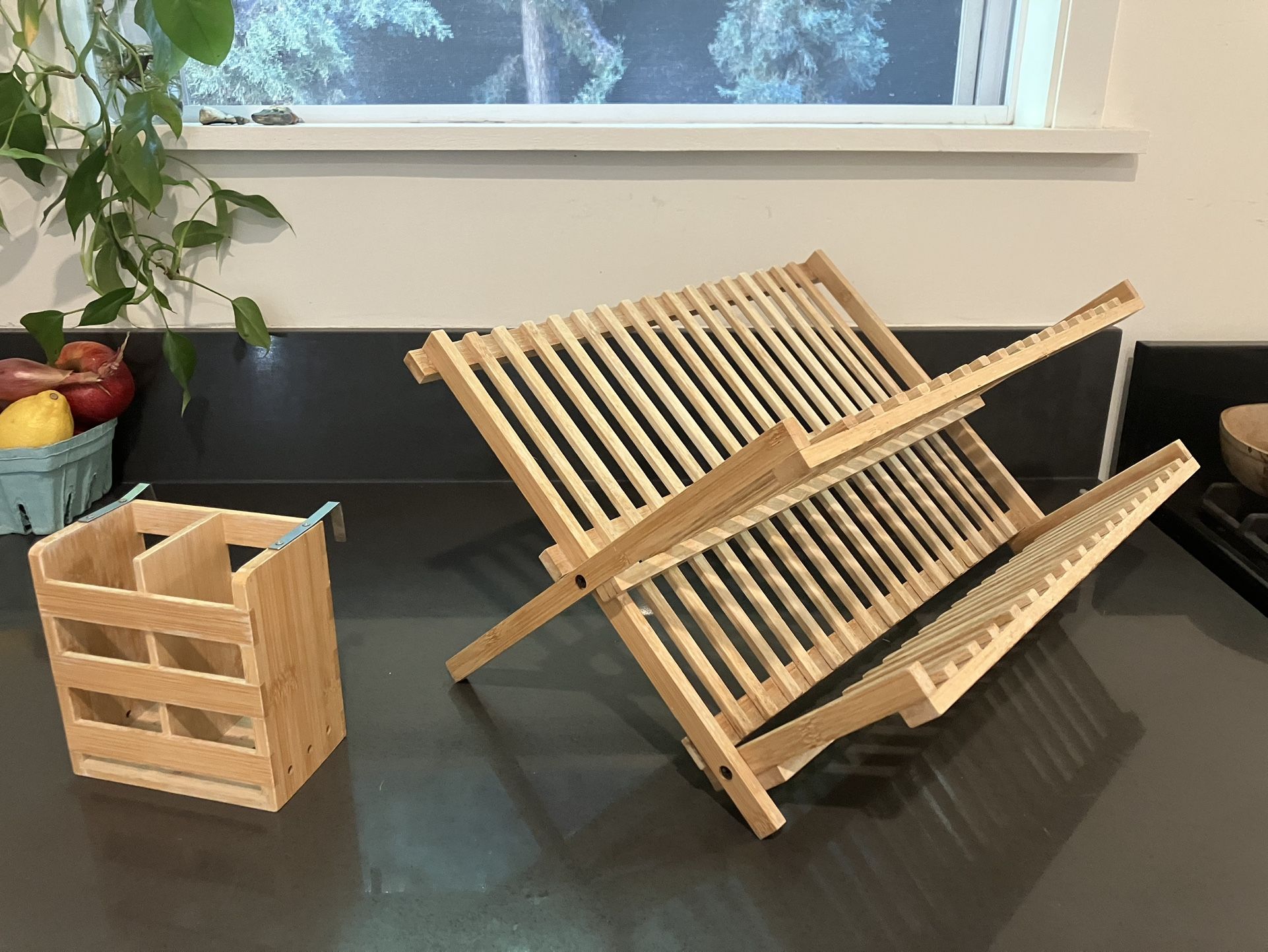 Used Bamboo Dish Drying Rack