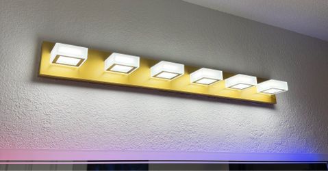Bathroom Vanity Modern LED Gold Light Fixture Dimmable