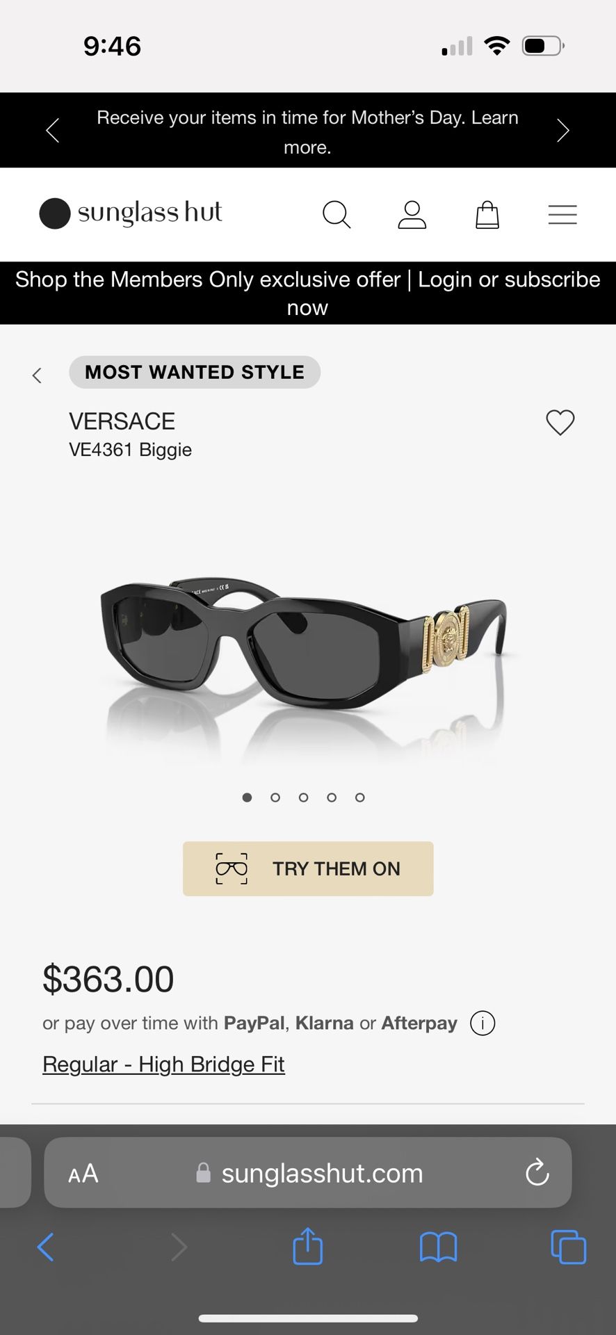 Versace Sunglasses With Case 