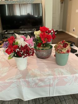 Artificial Flower Arrangements Set of 3 all for $40 or $15 each