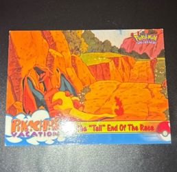 The “Tail” End Of The Race Pikachu Vacation Charizard Art Rare 1999 Non-Holo