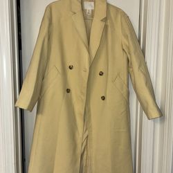 H&M Yellow Wool-Blend Coat(Size: Small) 