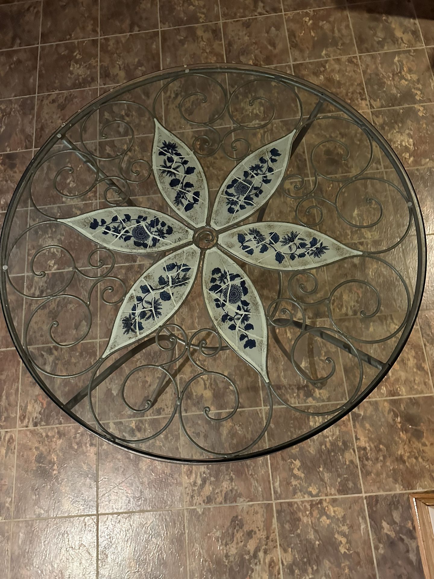 Glass dining table