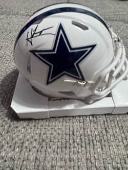 Hunter Luepke Dallas Cowboys Signed Autograph Speed Mini Helmet (JSA Coa)