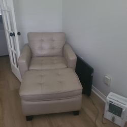 Leather Chair & Ottman