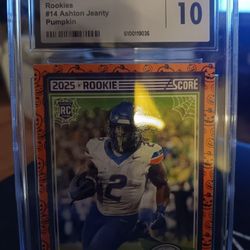 2025 Panin Score A-Treat Rookies #14 Ashton Jeanty Pumpkin CGC Mint 10 Card 