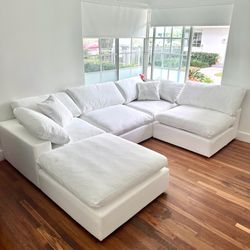 New White Sectional Cloud Couch Sofa