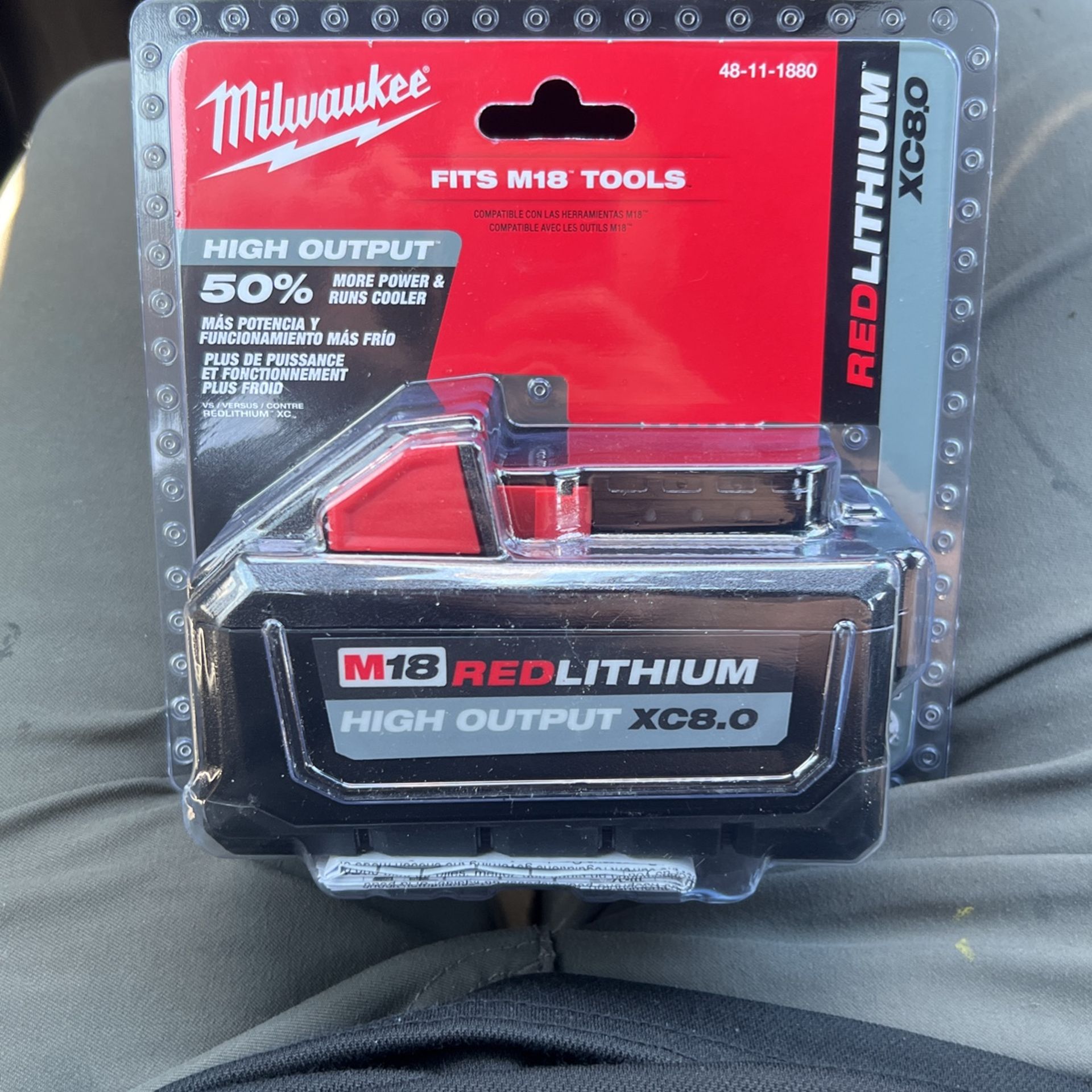Milwaukee M18 XC8 Red Lithium Battery