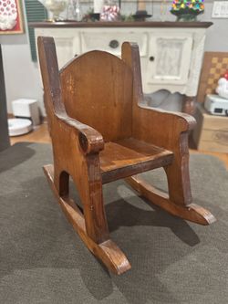 Vintage Handmade Doll Rocking Chair