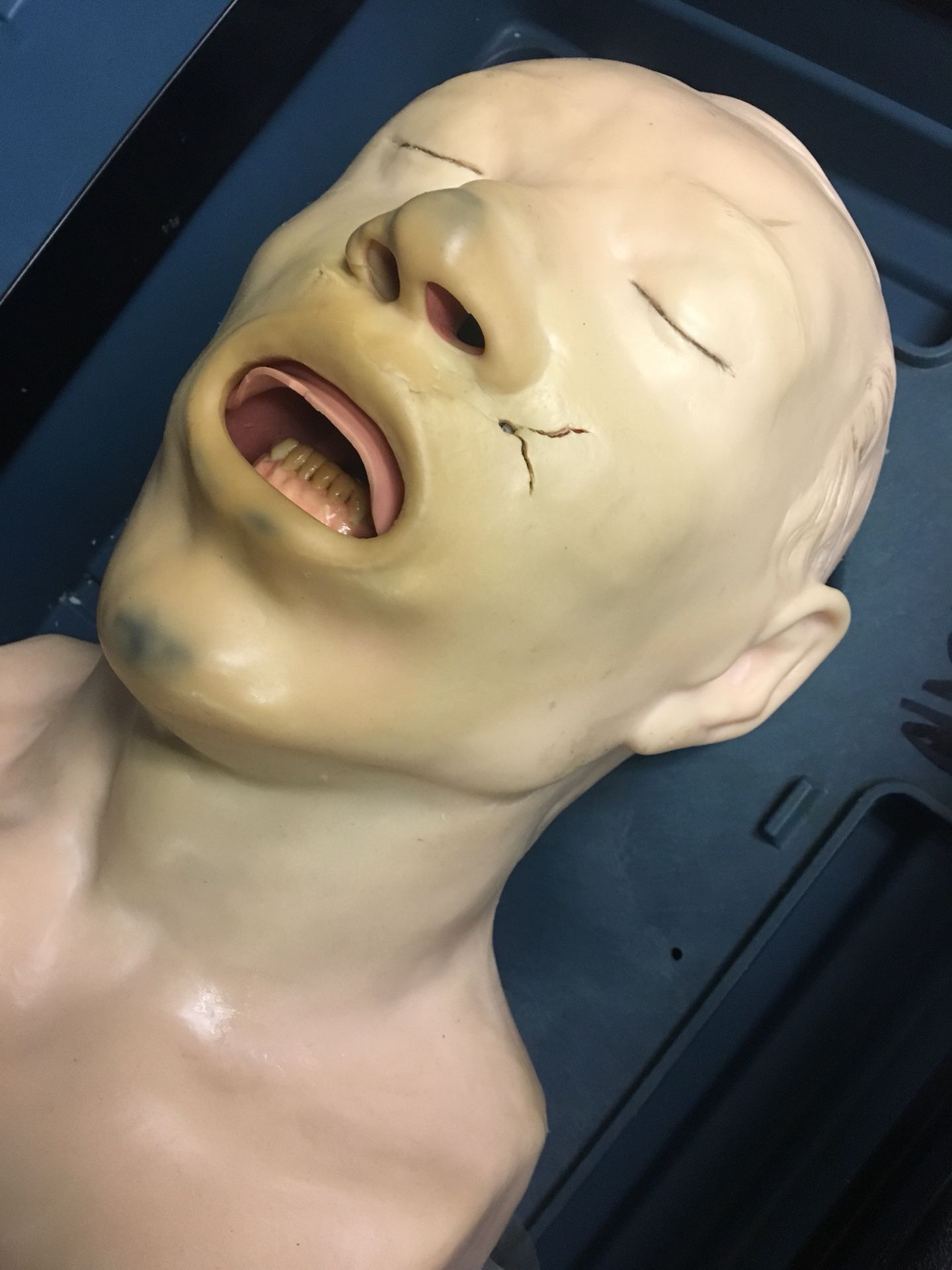 Creepy Old CPR Dummy Manikin with Case