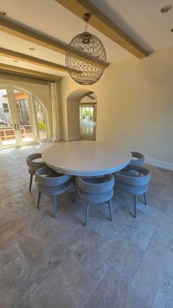 MDF Italia Dining Set – Large Round Pedestal Table + 8 Designer Chairs