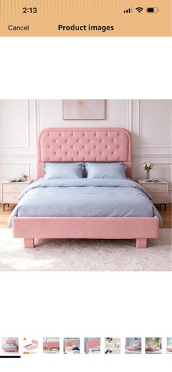 BRAND NEW IN BOX pink queen size bed