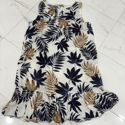 Tropical Leaf Print ladies Dress