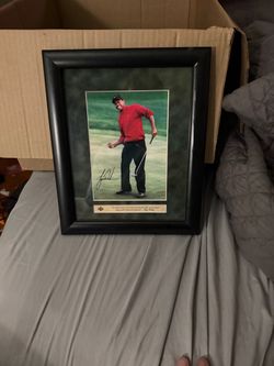 Tiger Woods Upper Deck Framed Photo with Signature