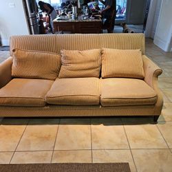4 Piece  Brown-Gold Ethan Allen Living Room Set