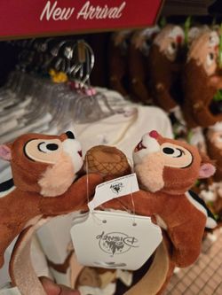 Disney Parks 2026 Chip & Dale Ear Acorn Plush Headband Fall Ears NEW
