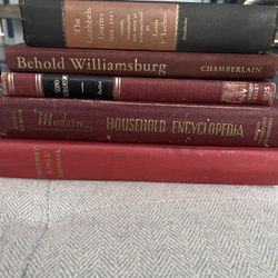5 Book Lot - Great For Staging - Vintage Hardcovers 