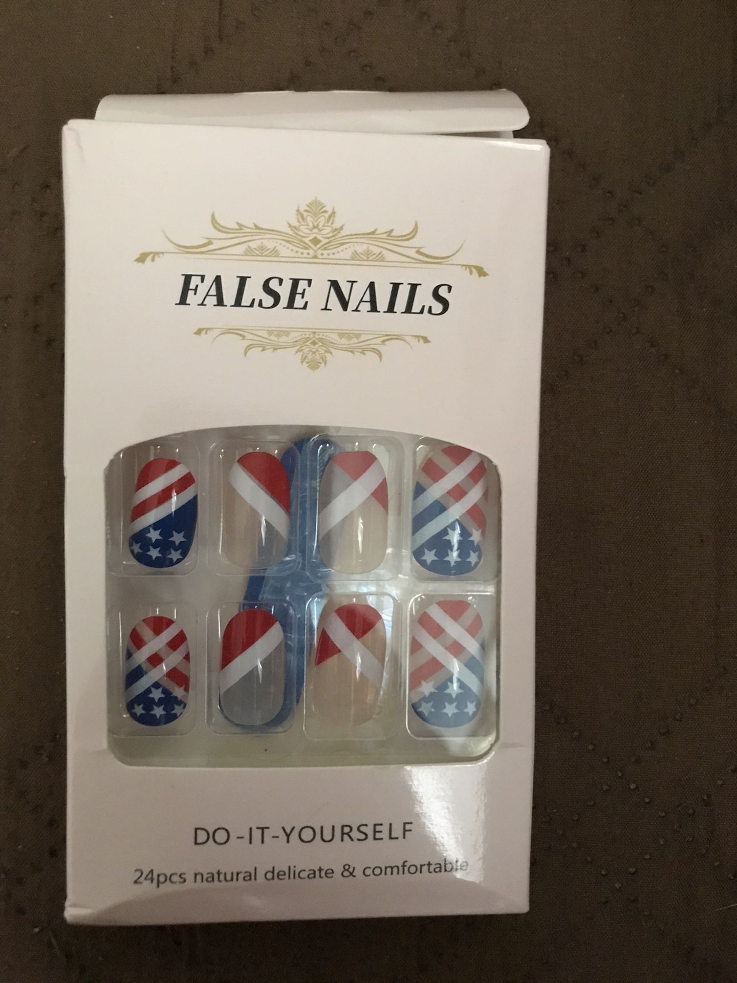 New False Nails American Flags Beautiful 