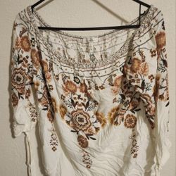 Womens Blouse Lane Tree Flower Pattern Size Large