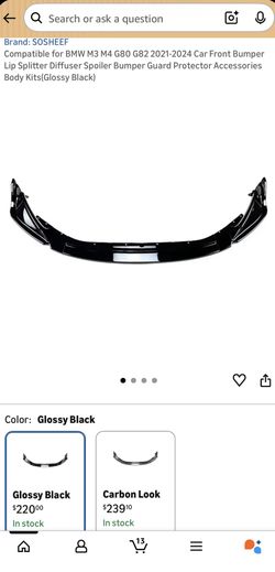 Car Front Lip Splitter Spoiler Bodykit For BMW G80 M3 G82 M4 21-26 Gloss Black